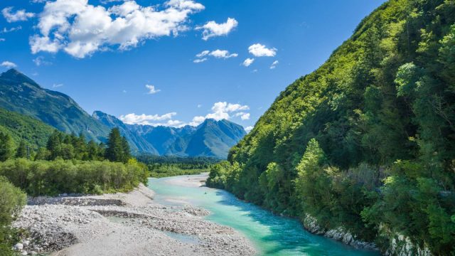 Der Fluss Soca in den Julischen Alpen