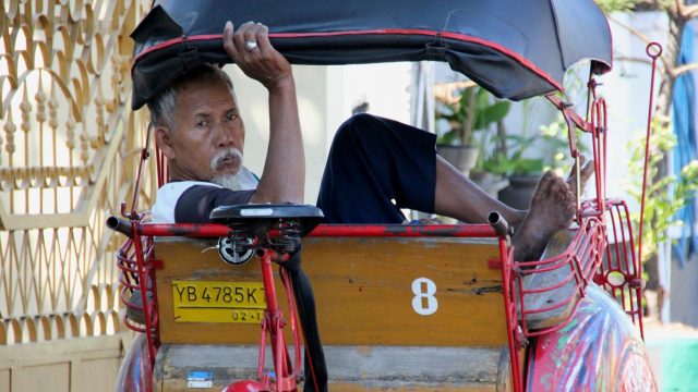 Rikschfahrer in Indonesien