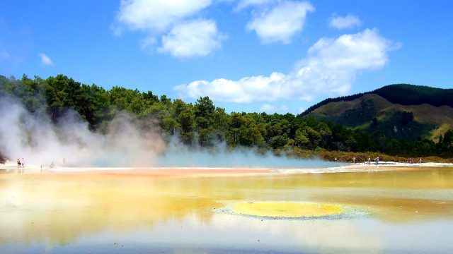 Vulkanische Aktivität in Rotorua in Neuseeland
